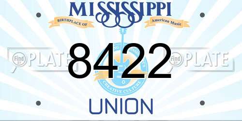 8422 Mississippi License Plate