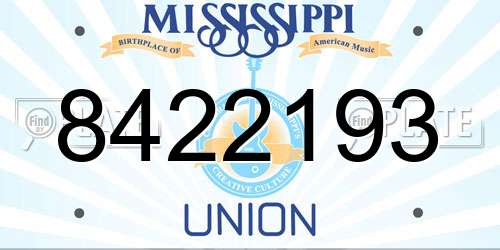 8422193 Mississippi License Plate