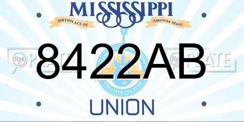 8422AB Mississippi License Plate