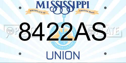 8422AS Mississippi License Plate