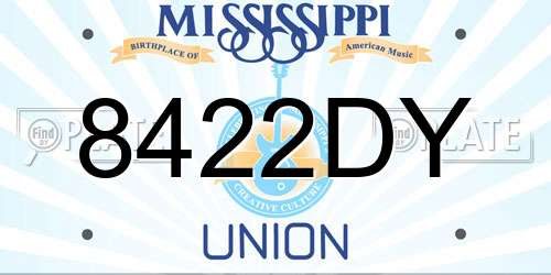 8422DY Mississippi License Plate