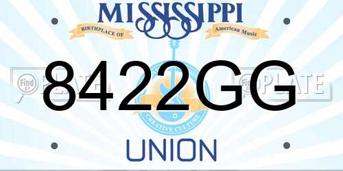 8422GG Mississippi License Plate