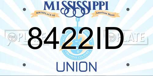 8422ID Mississippi License Plate
