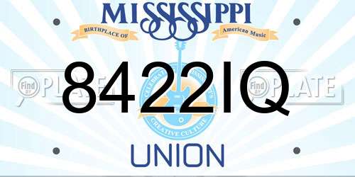 8422IQ Mississippi License Plate