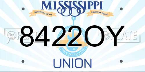 8422OY Mississippi License Plate