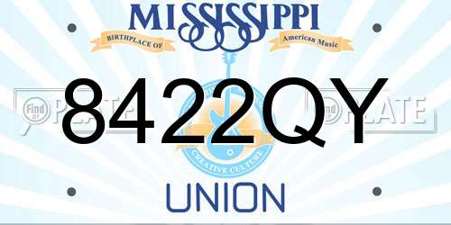 8422QY Mississippi License Plate