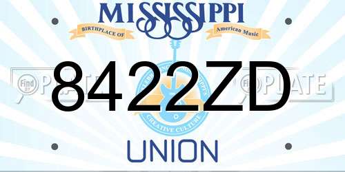 8422ZD Mississippi License Plate