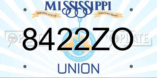 8422ZO Mississippi License Plate