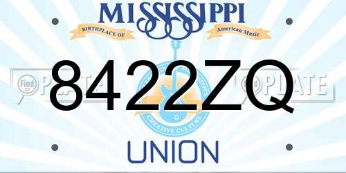 8422ZQ Mississippi License Plate