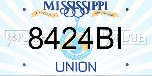 8424BI Mississippi License Plate