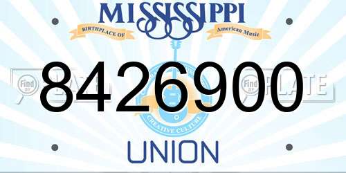 8426900 Mississippi License Plate