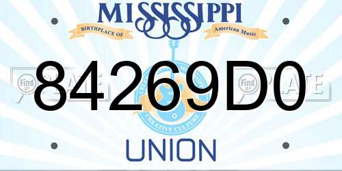 84269D0 Mississippi License Plate