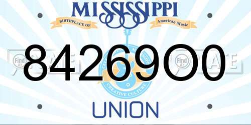 84269O0 Mississippi License Plate