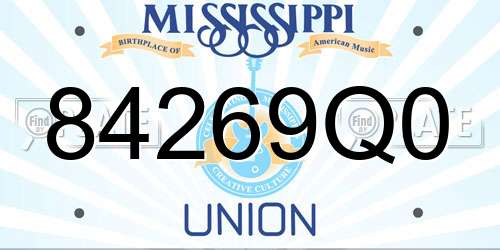 84269Q0 Mississippi License Plate