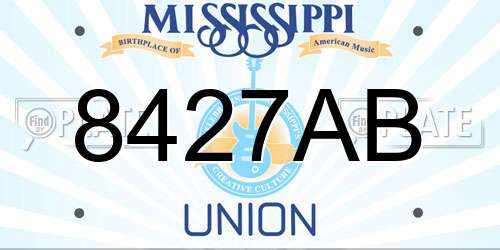 8427AB Mississippi License Plate