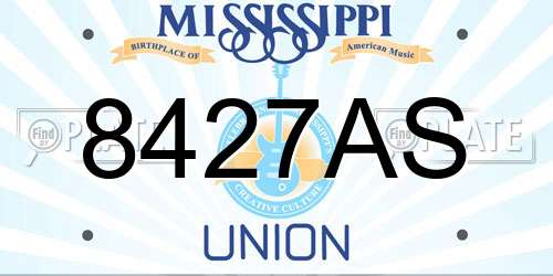 8427AS Mississippi License Plate