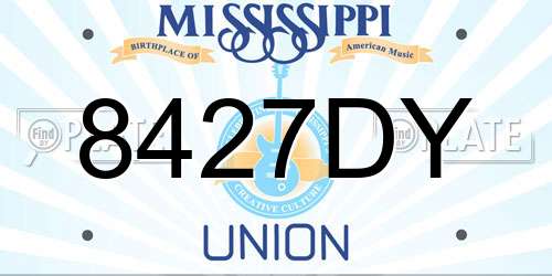 8427DY Mississippi License Plate