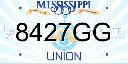 8427GG Mississippi License Plate