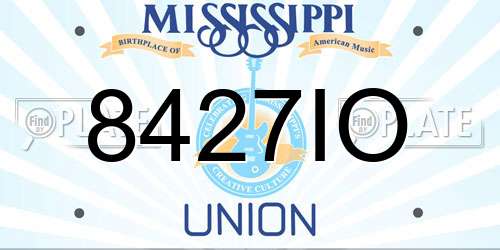 8427IO Mississippi License Plate