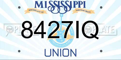 8427IQ Mississippi License Plate