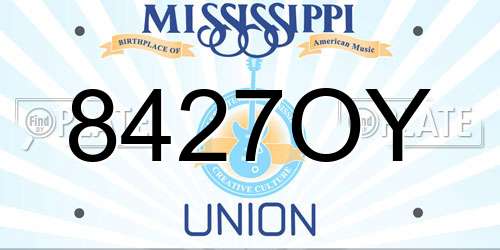 8427OY Mississippi License Plate