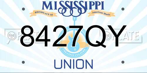 8427QY Mississippi License Plate