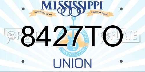 8427TO Mississippi License Plate