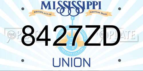 8427ZD Mississippi License Plate
