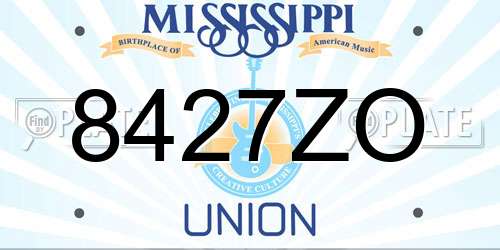 8427ZO Mississippi License Plate