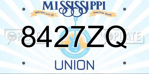 8427ZQ Mississippi License Plate