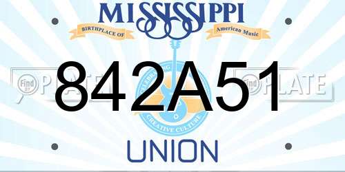 842A51 Mississippi License Plate