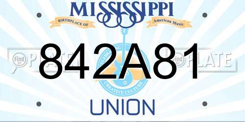 842A81 Mississippi License Plate