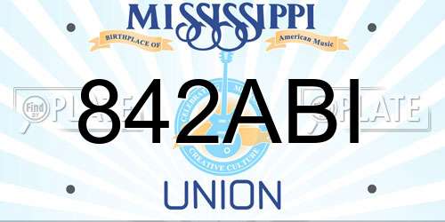 842ABI Mississippi License Plate