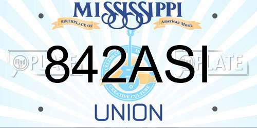 842ASI Mississippi License Plate