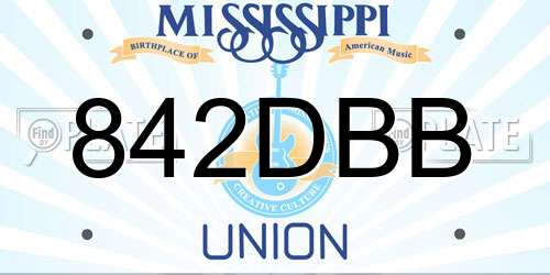 842DBB Mississippi License Plate