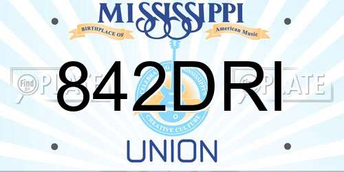 842DRI Mississippi License Plate