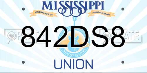 842DS8 Mississippi License Plate