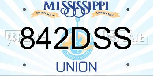 842DSS Mississippi License Plate