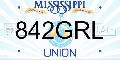 842GRL Mississippi License Plate