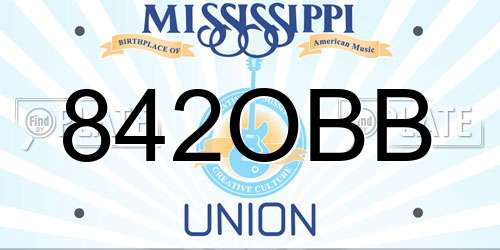 842OBB Mississippi License Plate
