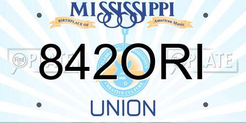 842ORI Mississippi License Plate