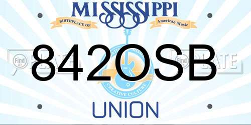 842OSB Mississippi License Plate