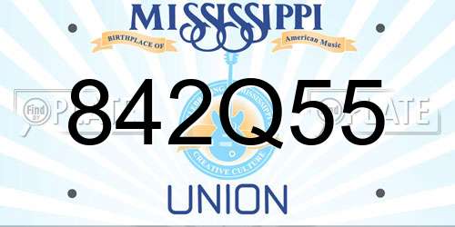 842Q55 Mississippi License Plate