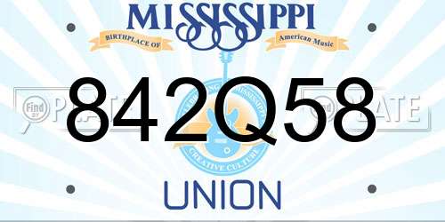 842Q58 Mississippi License Plate