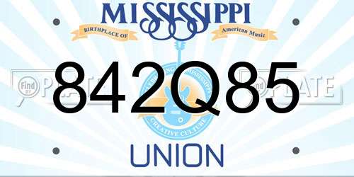842Q85 Mississippi License Plate