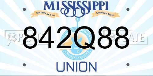842Q88 Mississippi License Plate