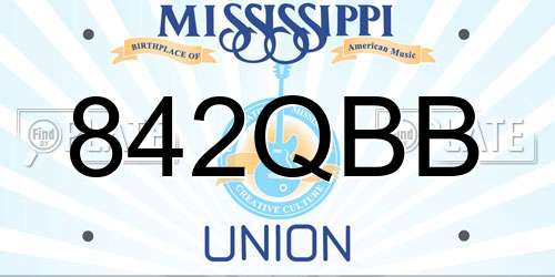842QBB Mississippi License Plate