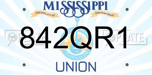 842QR1 Mississippi License Plate