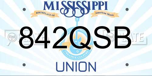 842QSB Mississippi License Plate