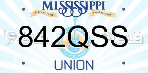 842QSS Mississippi License Plate
